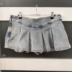 NWT Almost Famous Denim Micro Mini Skort Size XL